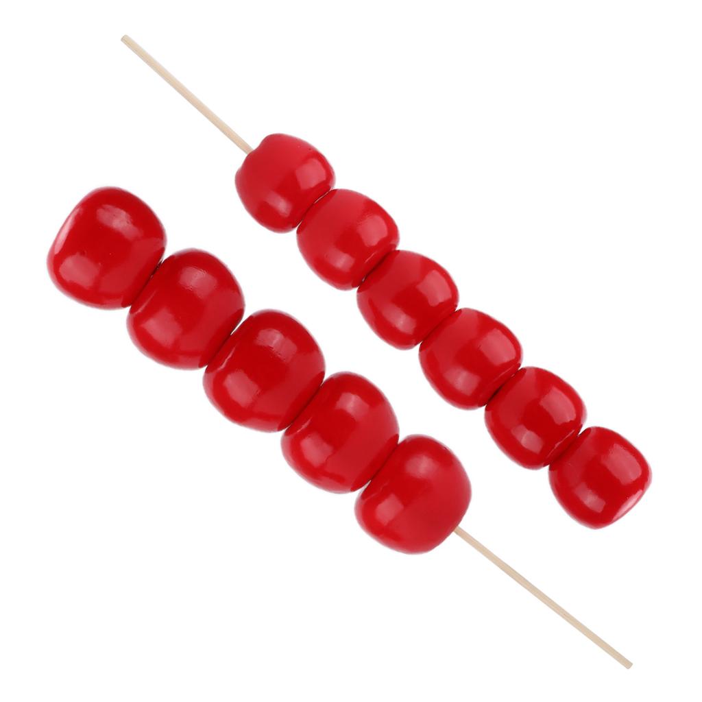 2Pcs SugarCoated Haws Plastic Vivid Miniature EcoFriendly Dollhouse Food Candied Haws for Kitchen