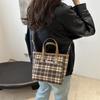 Fashionable and Casual Tote Bag for Women New Style Small and Fresh Contrasting Striped Shoulder Bag Niche Design Crossbody Bag