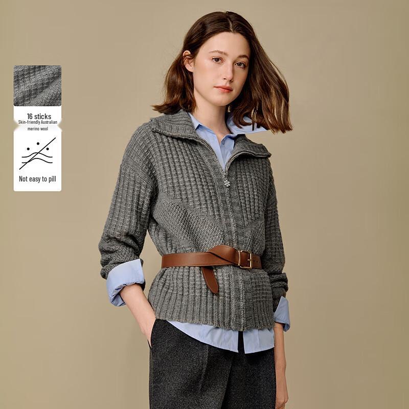 

Inman Women s Jacquard High-Neck Zip Sweater M