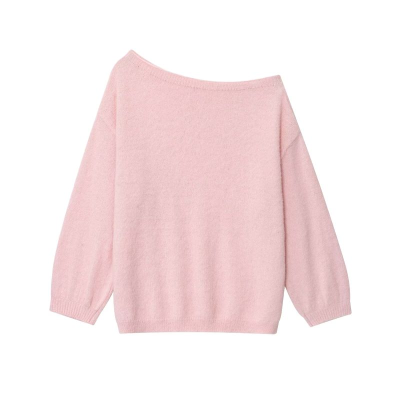 Autumn New Western Style Za Foreign Trade Women Clothes Fashion French Style Knit High Relaxation Loose Idle Style Sweater