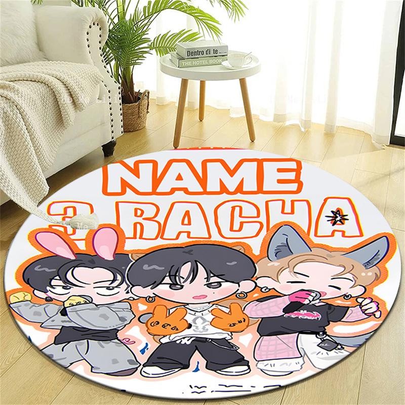 Personalized K-Kpop Team Round Chair Office Rug - Perfect for Mat, Office Chair & More - Ideal Gift for Birthdays and Holidays