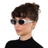 Versace Light Grey Mirrored Black Oval Ladies Sunglasses Ve2263 12666g 56