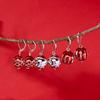 3Pairs Acrylic Ball Snowman Dangle Earrings Christmas Tree Snowflake for Women Girl Red Hat Xmas New Year Party Jewelry Gift