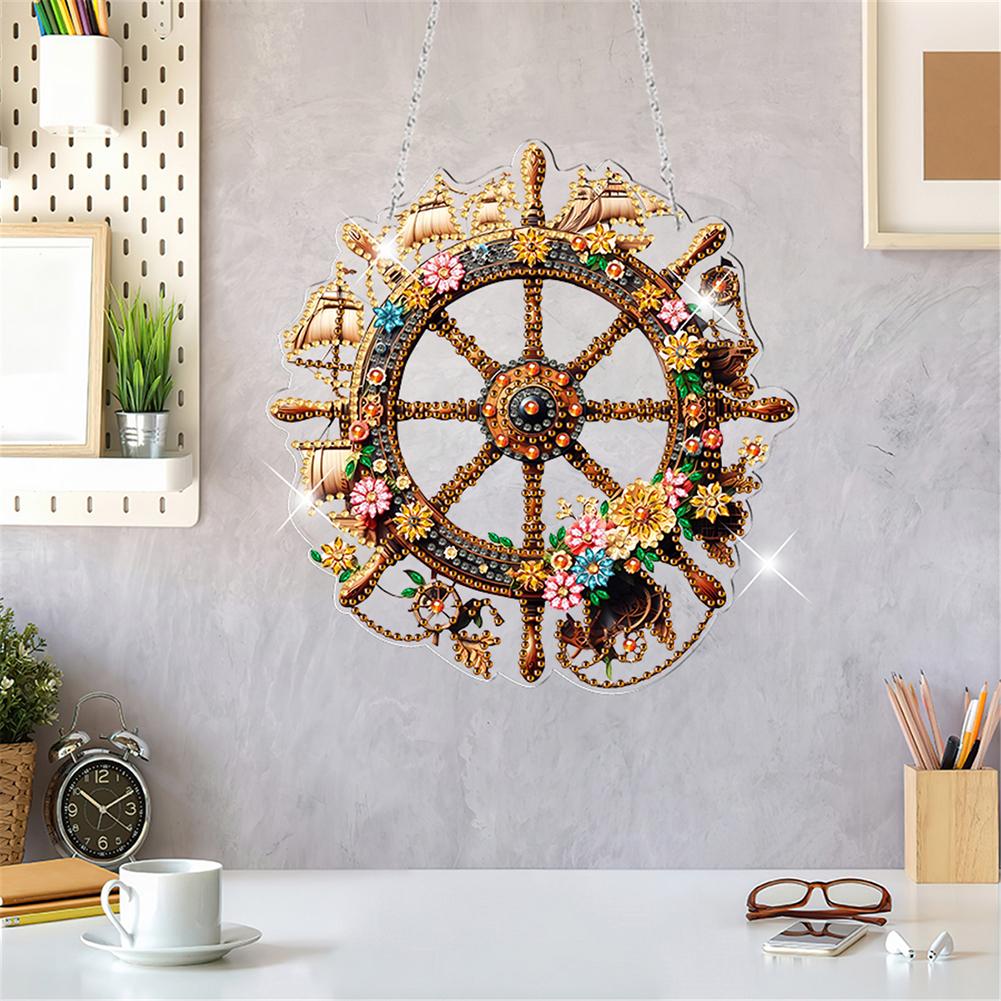Acrylic 2D Flat DIY Special Shape Hanging Diamond Art Kits Rhinestone Diamond Art Window Pendants Home Wall Decoration Crafts