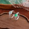 Jewelry Xiangyun Love of Life Jewelry Natural Blue Water Jade S925 Sterling Silver Light Luxury Green Agate Ring Women's Fashion Gifts