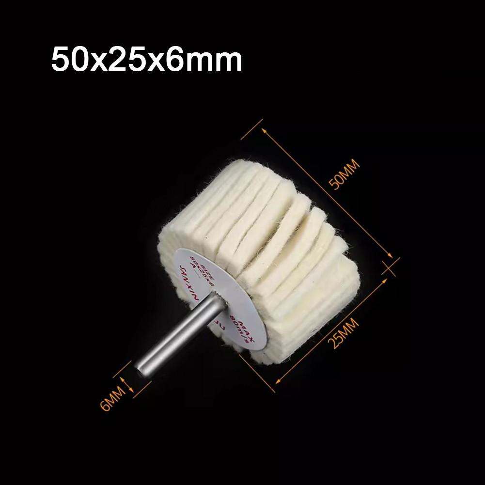 Efficient Polishing Tool 6mm Shank Polishing Head Wool Polishing Wheel