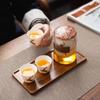 Portable Tea Set Ceramic Quick Tea Cup One Pot Three Cups Glass Teapot