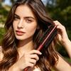 Boar Bristle Round Hair Brush Portable Hair Straightening Curling Volumizing Detangling Brush Men Women Hair Comb with Wooden Handle