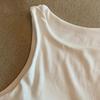 Canottiera imbottita da donna con reggiseno integrato, doppia fodera, collo alto, canottiera da stratificare, magliette basic, aderente, top estivo da uscire