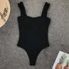 Women's One Piece Swimsuit Solid Color Ruffled Shoulder Straps Padded Chest Soft Fabric Wire-Free Beachwear Bathing Suit