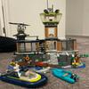 Suitable for 60419 City Police Station Sea Prison Island Building Set Helicopter Boat Shark Brick Toy Childrens Christmas Gift