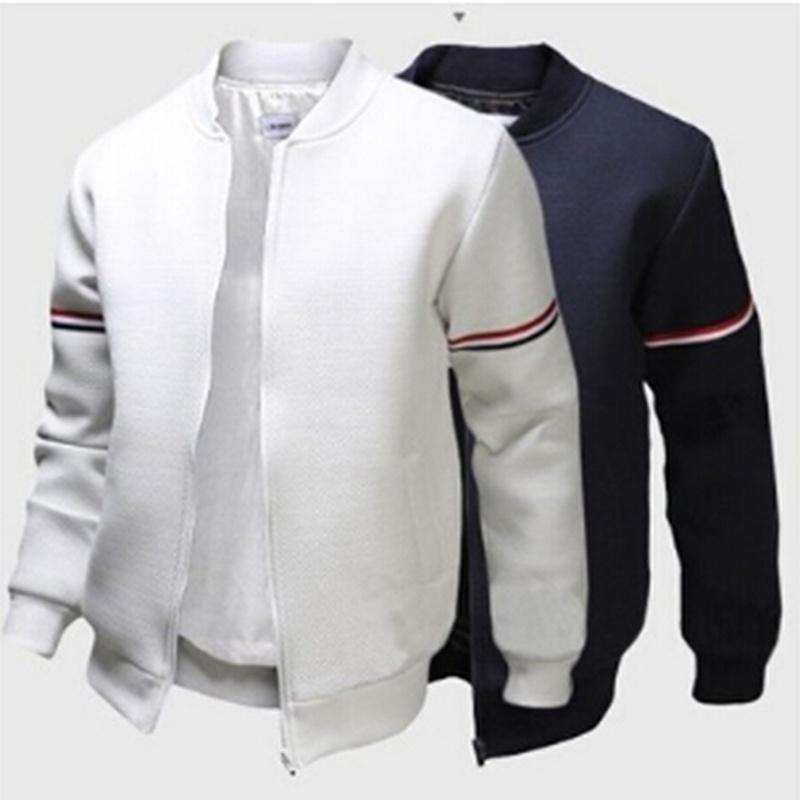 Men Fashion Casual Knit Stand Collar Jacket