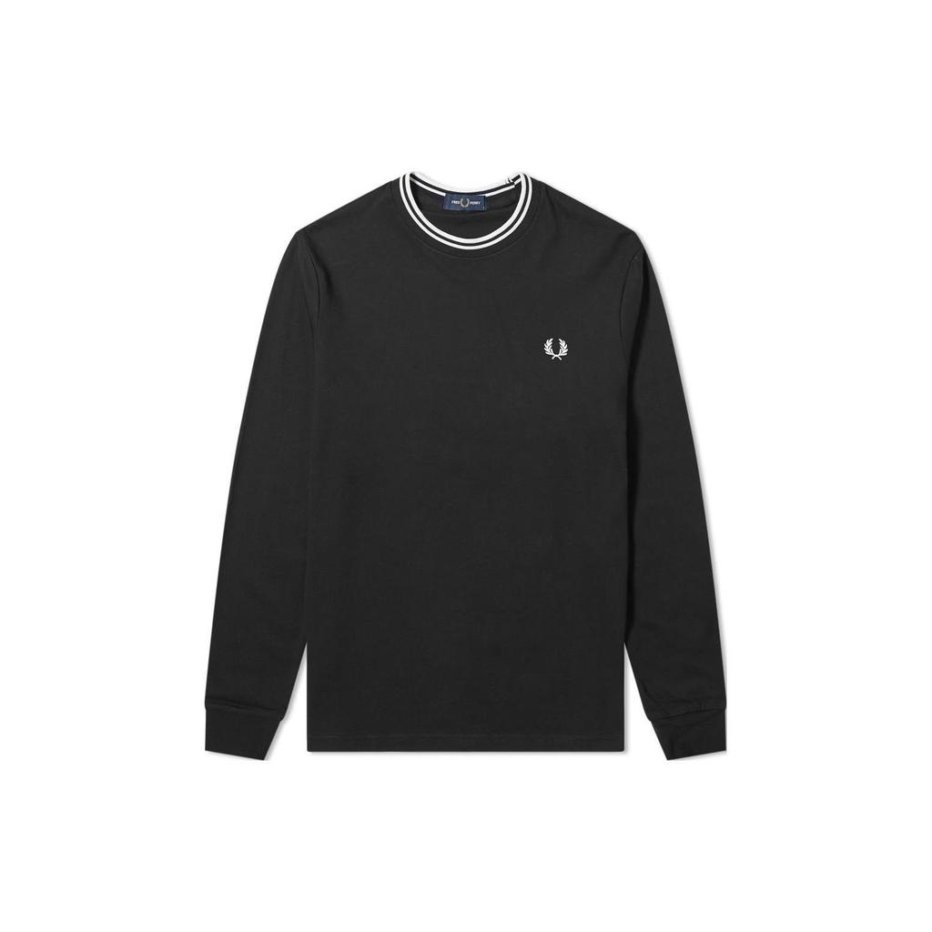 FRED PERRY T-Shirts Men's Black Crew Neck Moderate Straight Fit M9602-102