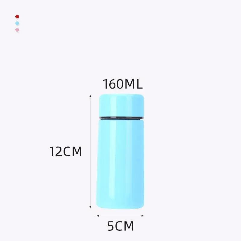 Sport Travel Mini Tumbler 160ml Stainless Steel Thermos Cup Portable Milk Coffee Water Bottle Solid Color Leakproof Hot Cold