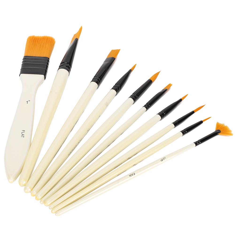 

Набор нейлоновых кистей 10 шт. Щетка для мытья посуды Сумка для хранения Инструмент для живописи акварелью, гуашью, акрилом
