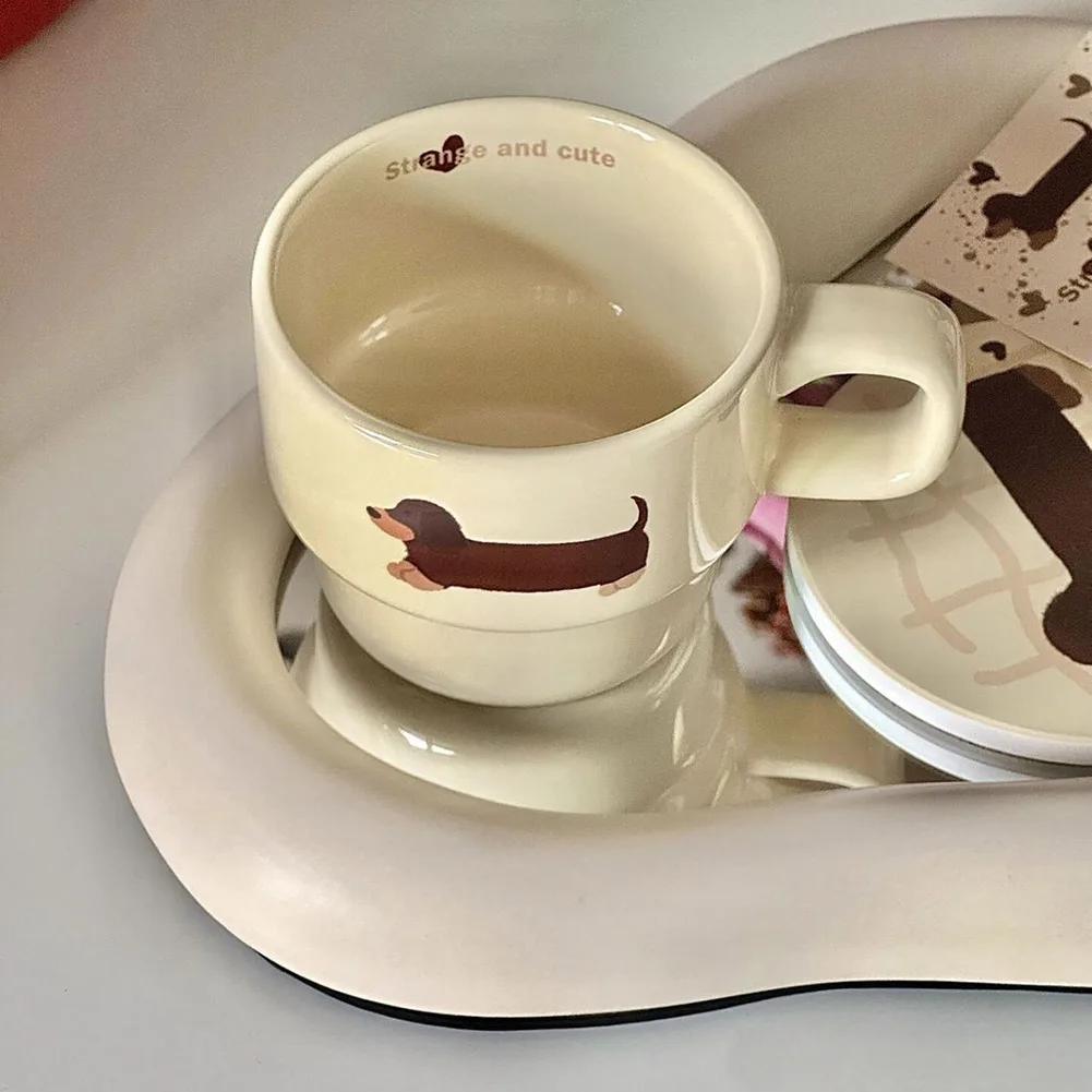 3D Ceramic Cup Cartoon Dachshund Dog Mug Funny Cute Sausage Dog Coffee Mug Fashionable Tea Coffee Cup Great Present Idea
