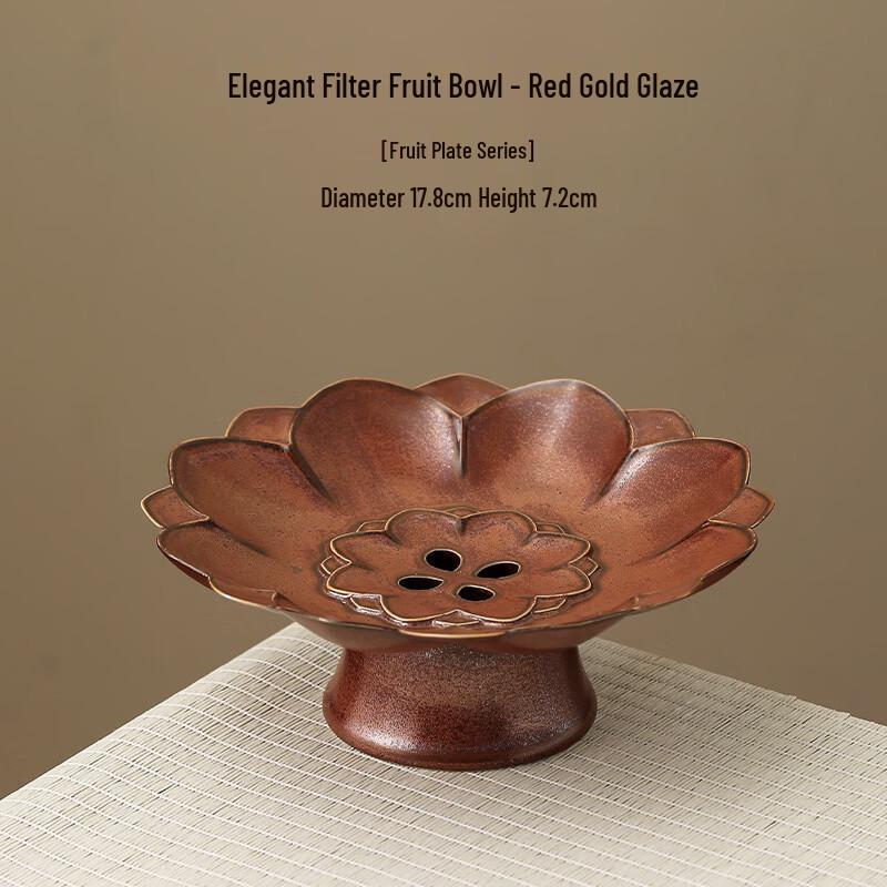 

Ceramic Lotus Leaf High-Foot Draining Fruit & Snack Plate