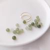 Natürlicher Hetian Jade Klarwassergrün Halbgebohrte Runde Perle für DIY Schmuck: Ohrringe, Ringe, Armbänder