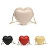 Borsa a tracolla casual da donna a forma di cuore, tinta unita, con catena, per uscite informali