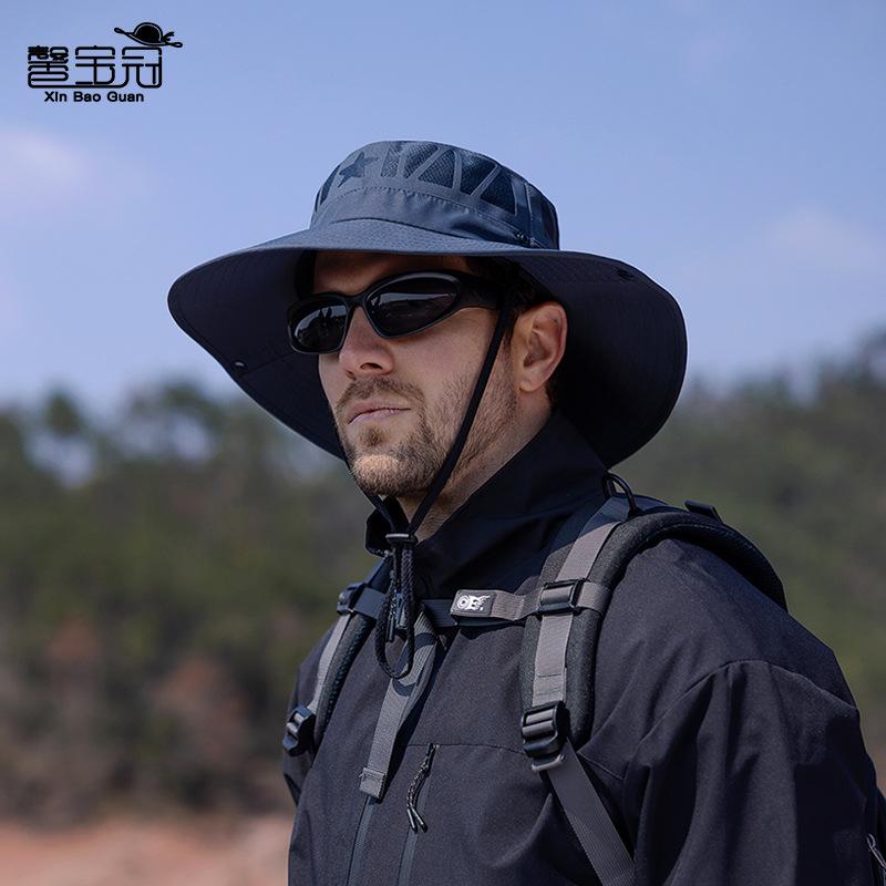 9239 new spring and summer bucket hat outdoor big eaves sun hat men's mountaineering fishing hat women