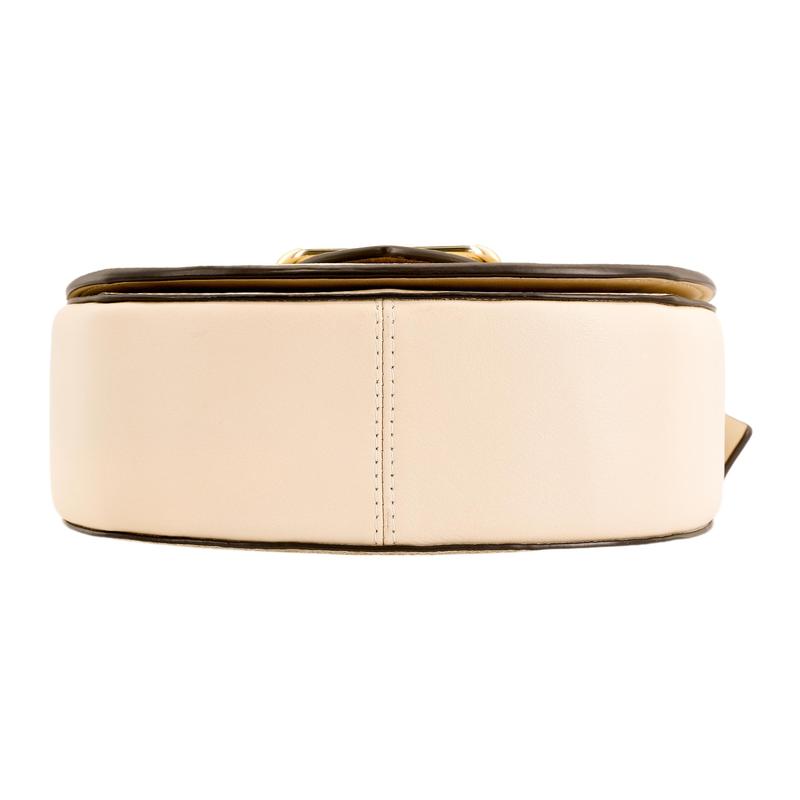Coach Morgan 20 Snap-fastening Detachable Shoulder Strap Cowhide Saddle Bag Crossbody Shoulder Bag Small Size Women's Light Khaki