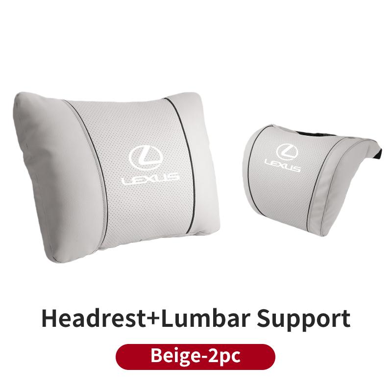 Car Seat Headrest Lumbar Support Neck Pillow Waist Cushion Backrest For Lexus UX250h RX450h CT200h RX400h RX300 NX300h RX350 AEK1