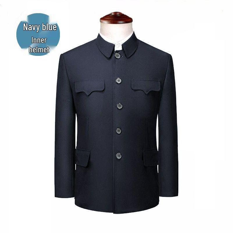 Conjunto de Traje Zhongshan para Hombres de Mediana Edad y Mayores - Chaqueta de Primavera/Otoño/Invierno