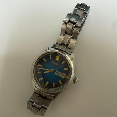 Ceas SEIKO Automatic Folosit Funcțional Cadran Albastru 2206-0370 Seiko