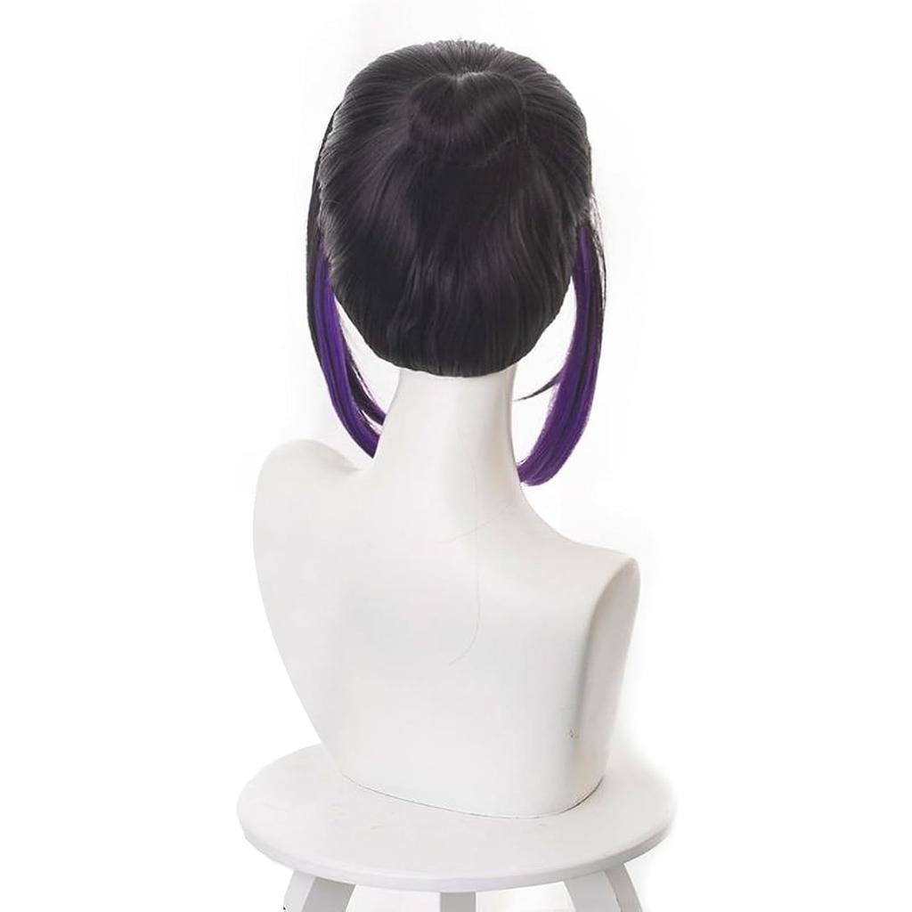 Cosplay Wig, Purple, Short, Anime Style, Full Wig with Decorations, Heat-Resistant Wig, Cosplay Accessories, Wig Net Included, Perfect for Comic