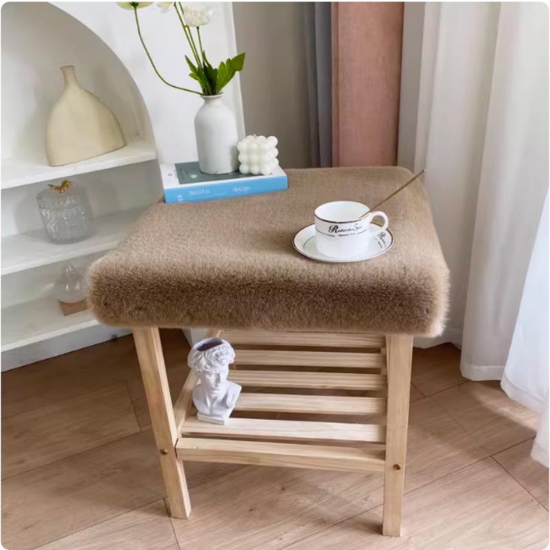Rabbit Plush Dustproof Bedside Table Mat & Chair Cushion