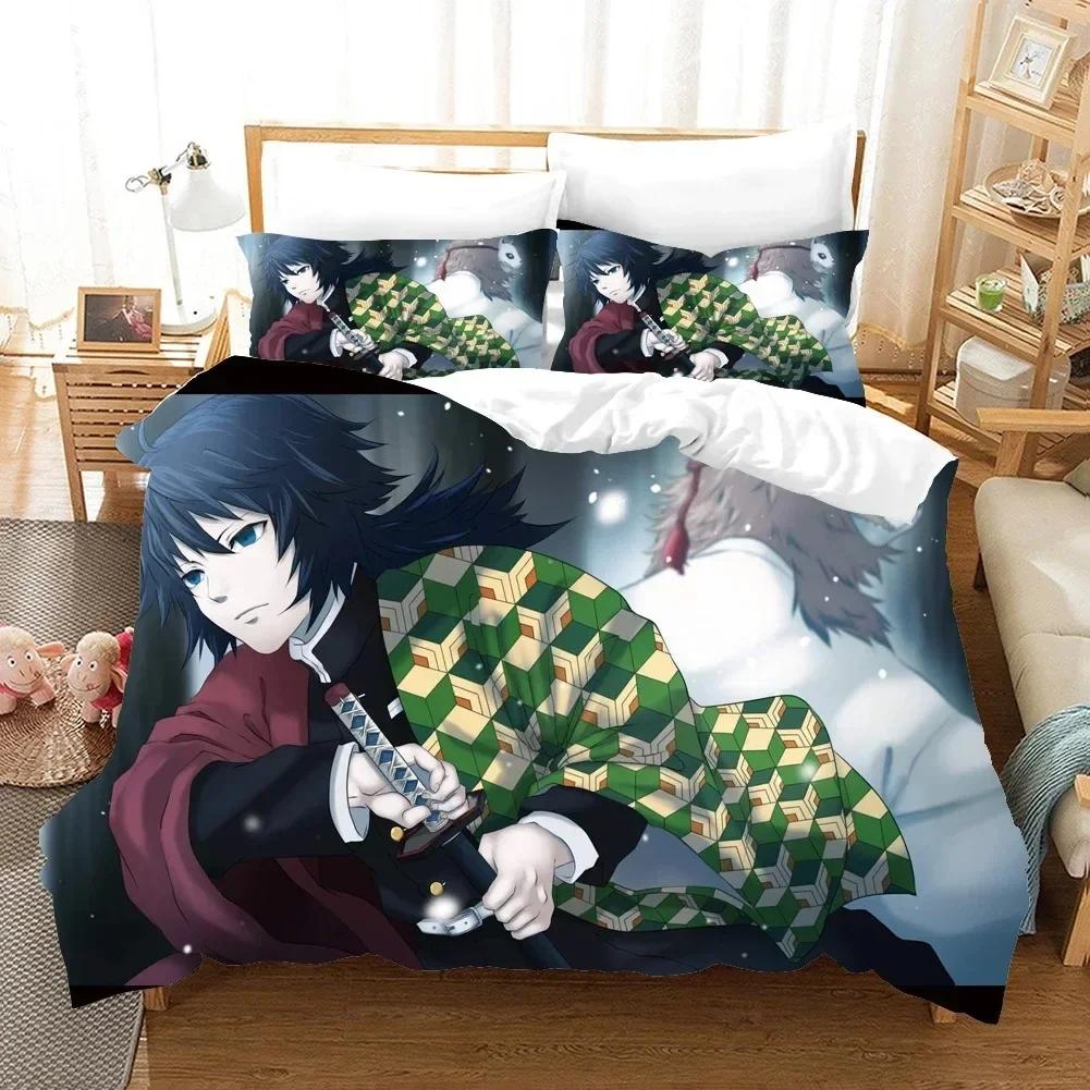 Comforter Fashion 3D Print Anime Ghost Killing Blade Bedding Sets With Twin Full Queen King Bedclothes