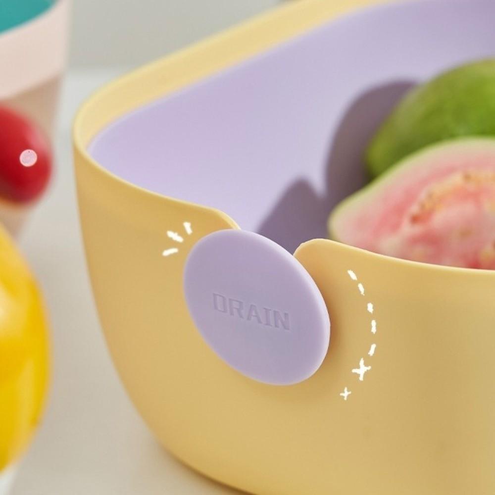 Double-Layer Fruit Cleaning Basket Plastic Vegetable Basket Drainage Basket  Vegetable Washing