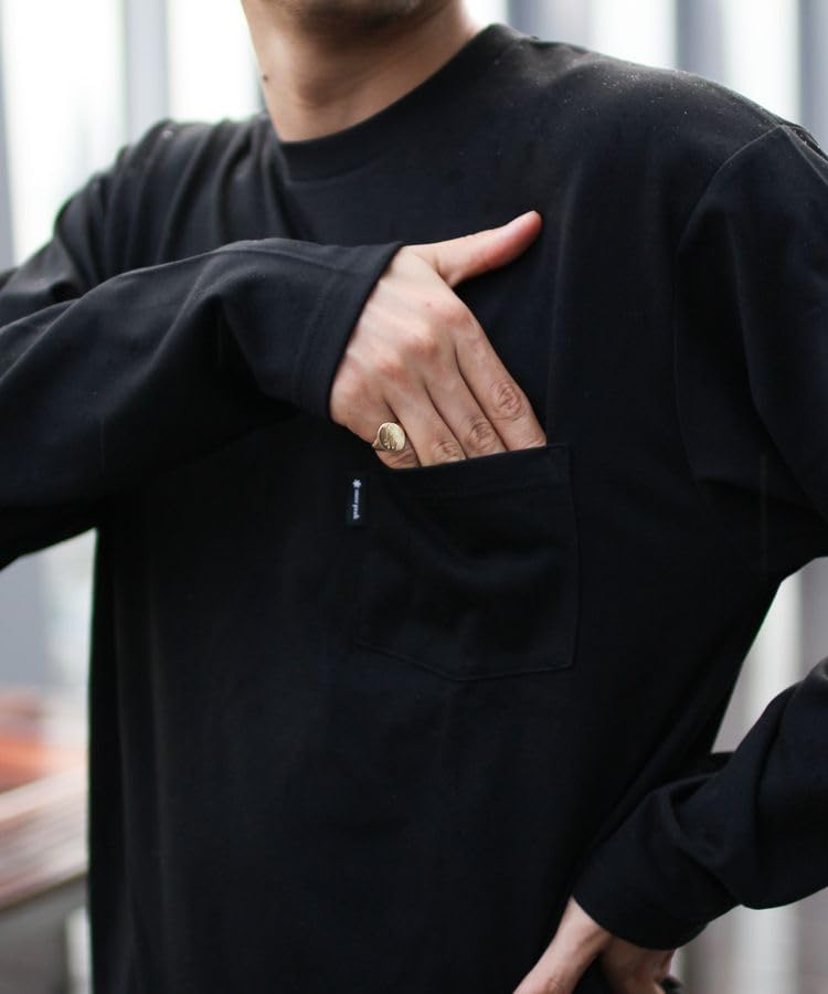 Snow Peak Living Shell Long Cut and Long and Size M Pro. L/S T-shirt EC-TS-25AU013, Sew, Sleeve, Men's Women's, Black,