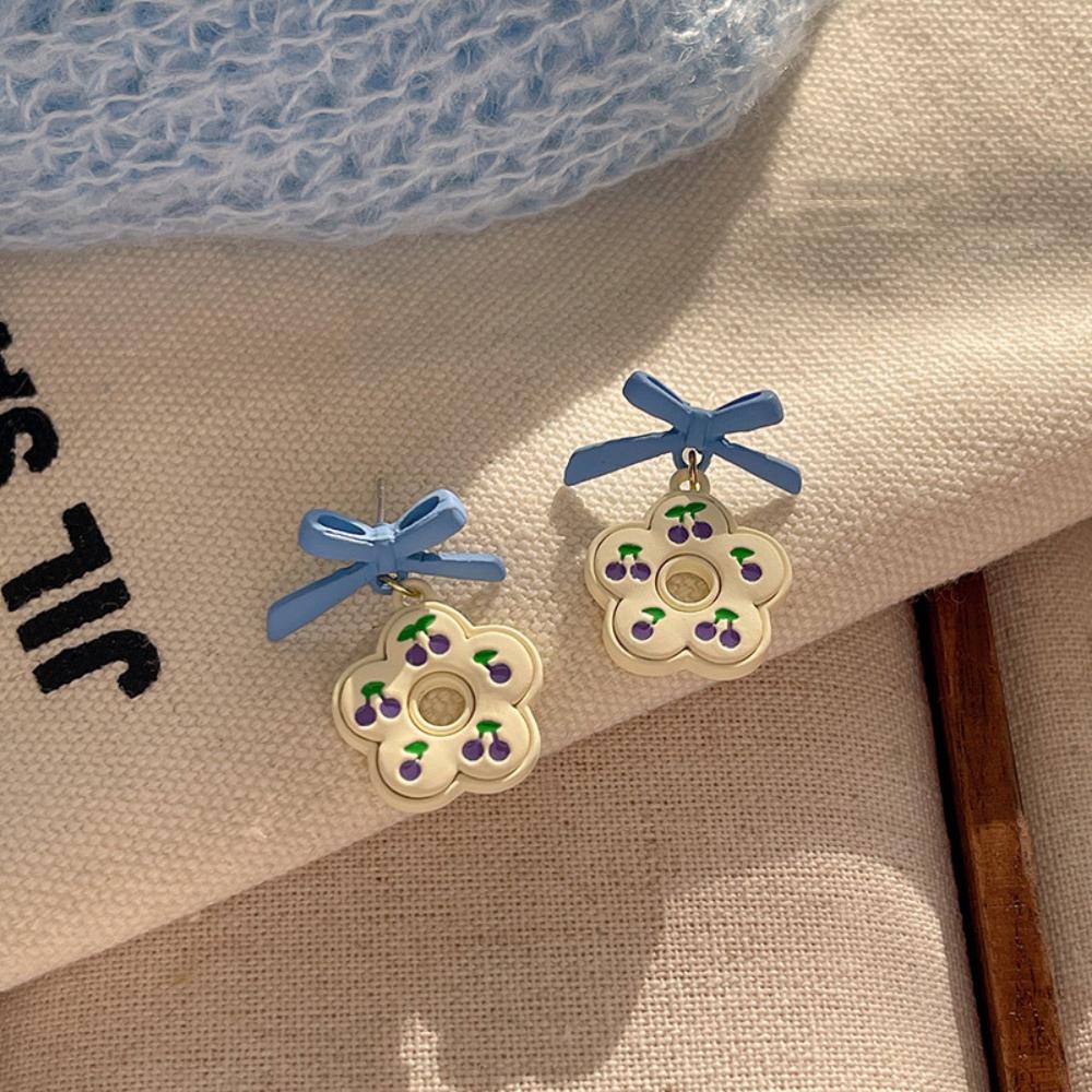 

Partysu Floral Earrings Sweet Bow Stud Earrings High Quality Flower Pendant Earrings Lady/Gifts