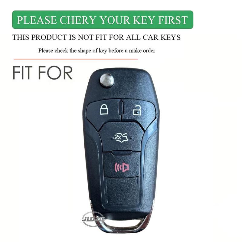Silicone Car Key Case 4 Buttons for Ford Fusion F150 F-150 2015 2016 2017 Folding Keychain Remote Control Accessories Cover
