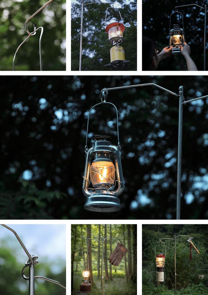 CAMPING MOON Hammer Lantern Stand, 5 lbs, All Stainless Steel, with Storage Case and Tip Cover, D-240