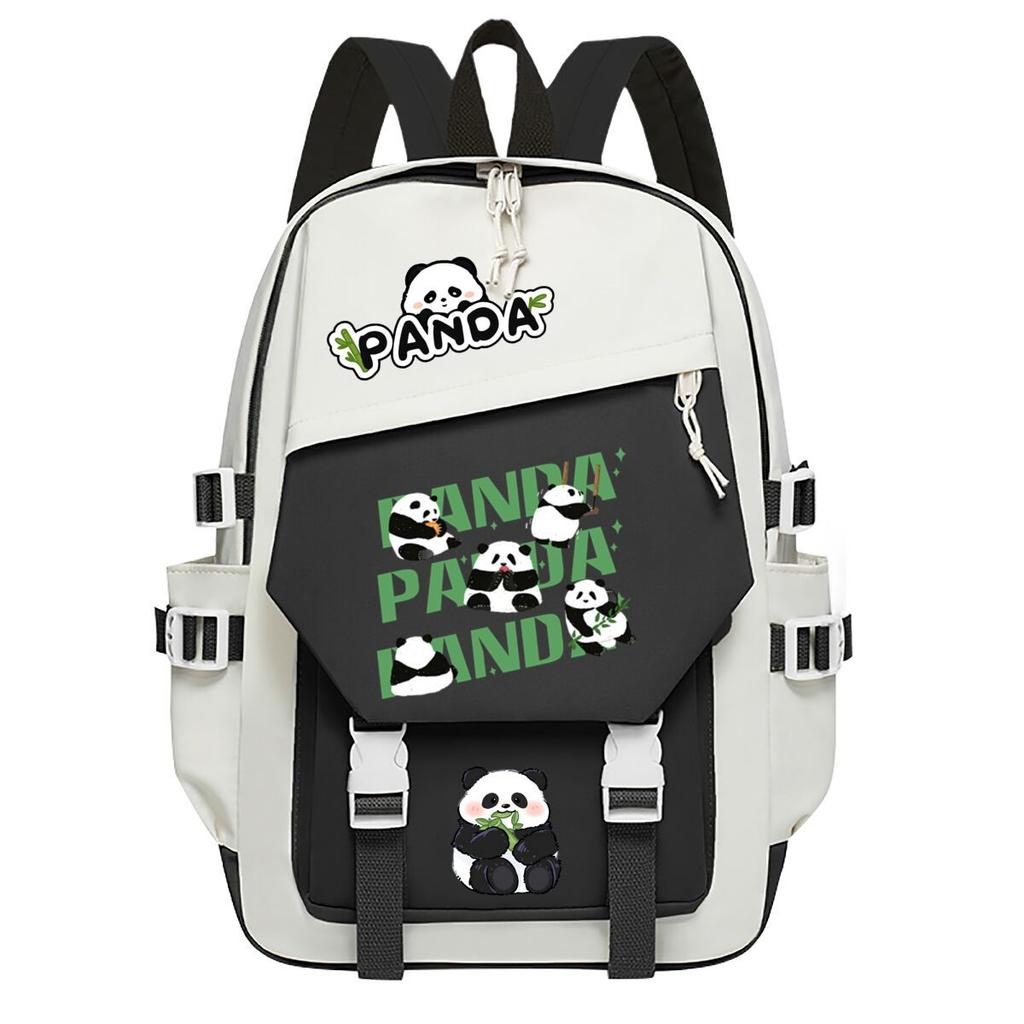 Panda Huahua Cartoon Printed Student Campus Backpack Casual Large Capacity School Bag