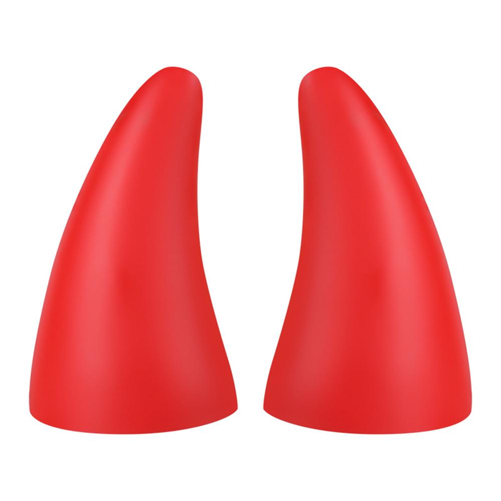 

2Pcs Red Bull Sticker Devil Horn Antenna Car Roof Stickers Decor Front Rear Bumper Stickers Red