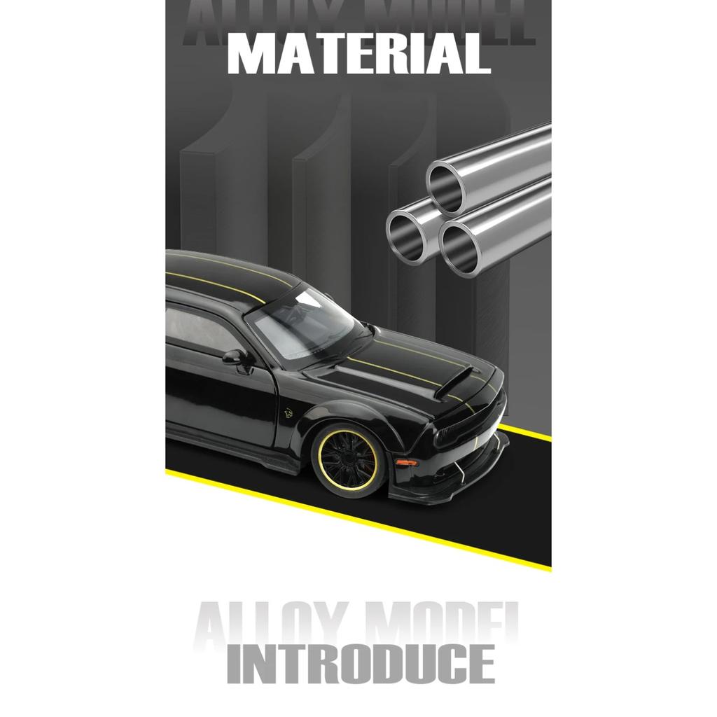 1/32 Dodge Challenger SRT Hellcat Redeye Super Samochód Sportowy Metalowy Odlew Diecast Model Samochodu Dźwięk i Światło Hobby Kolekcjonerski Urodziny