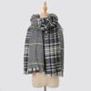 Plaid contrasting color thickened scarf women's imitation cashmere high-end sense versatile warm scarf autumn and winter new scarf