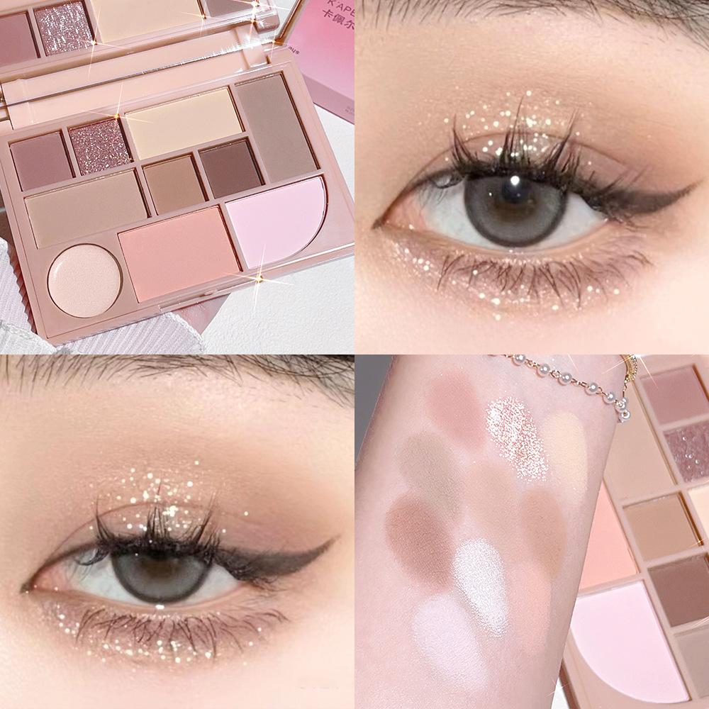 

От девяти до пяти макияжа жемчужный матовый большой земляной цвет Десять цветов палитры теней для женщин 10g