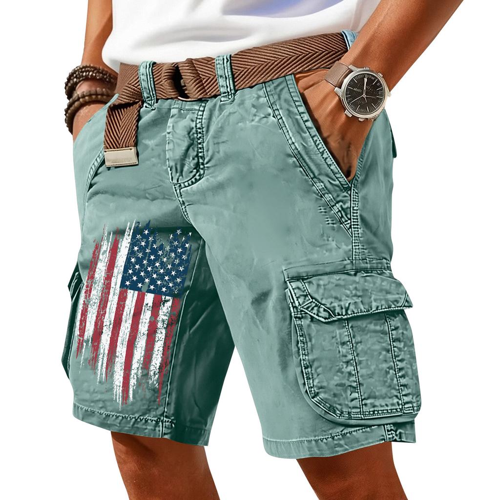 Men's Summer Printed Casual Multi-Pocket Cargo Shorts