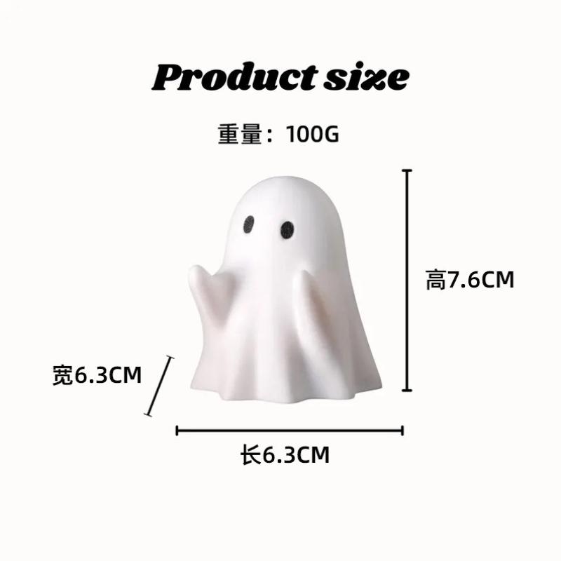 

Cute Ghost Pen Holder Spooky Halloween Gift Resin Office Desk Decor Creative Home Decoration Festive Party Supply Gift Idea