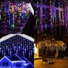 Beautiful Led Icicle String Lights For Holiday Decor Featuring Multiple Color Variations And 96 Led Bulbs