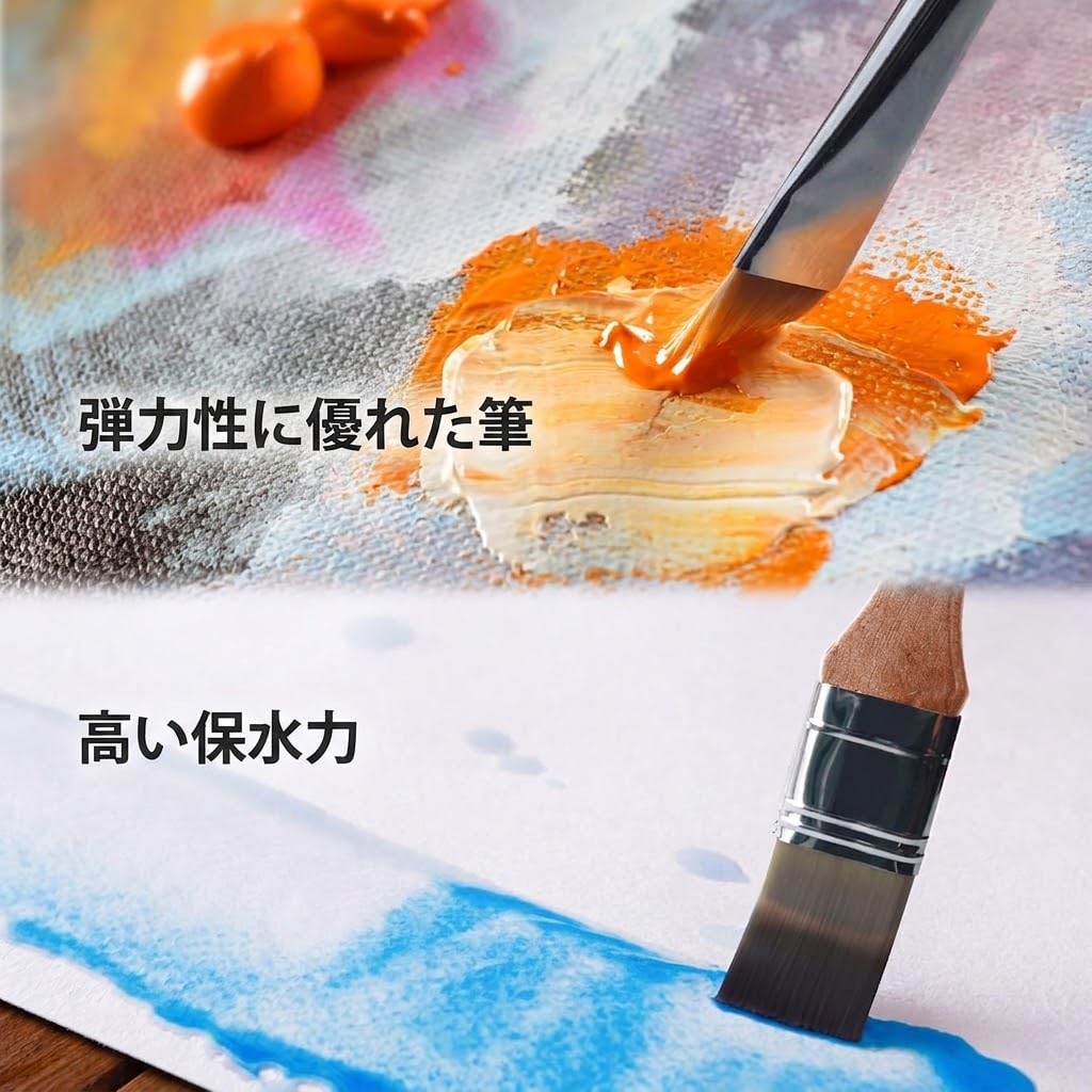 ARTIFY 24-piece Oil Painting Brush Set (Oil Painting Brushes, Watercolor Brushes, Paint Brushes, Acrylic Paints, Gouache) Expert Series with Fabric Ro