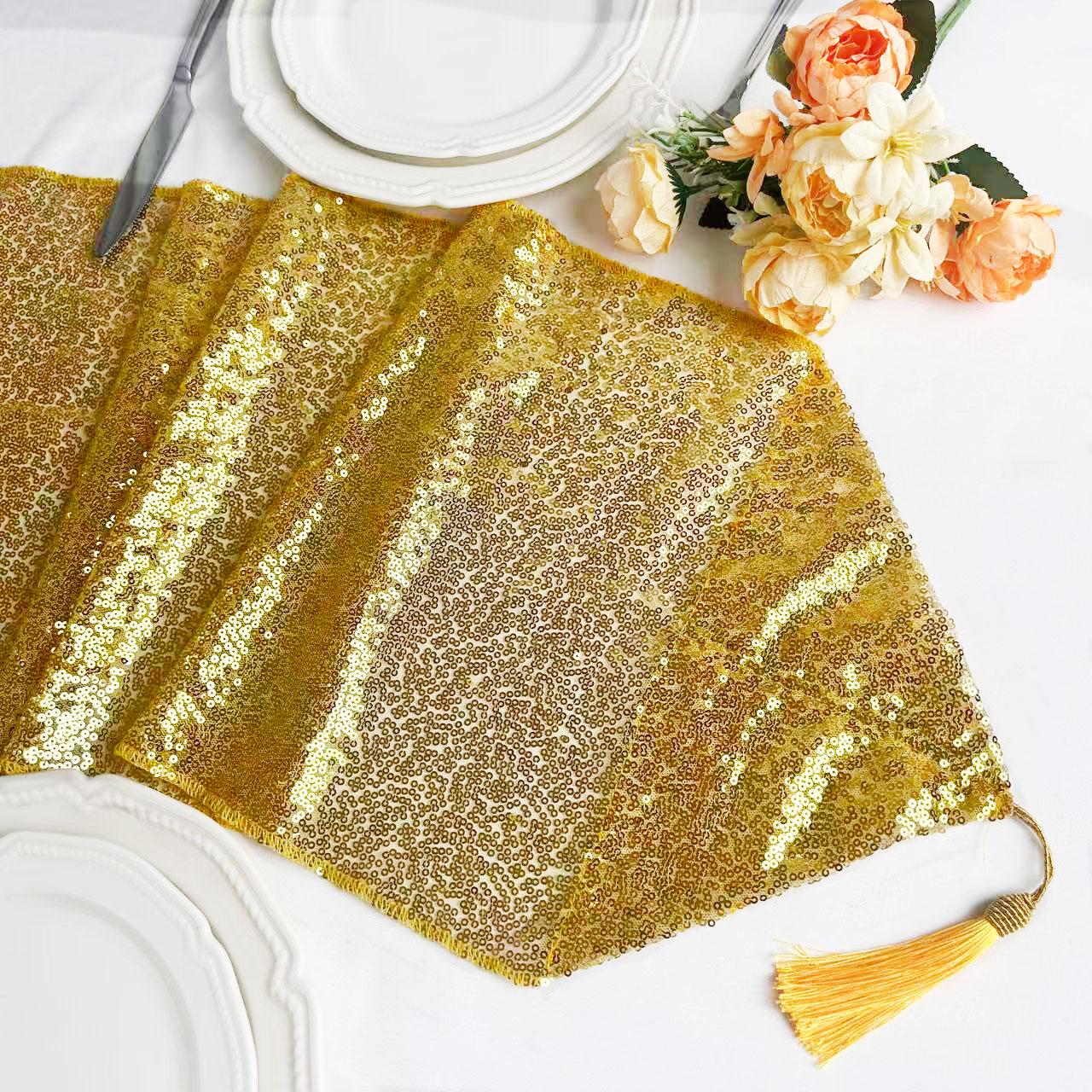 

Блестящие скатерти с пайетками, сверкающее украшение свадебного обеденного стола, блестящая скатерть для вечеринки, украшения для мероприятия на День святого Валентина 30x120cm золотистый