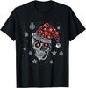 Sugar Skull with Santa Hat Tee Christmas Pajama Xmas Gifts T-Shirt