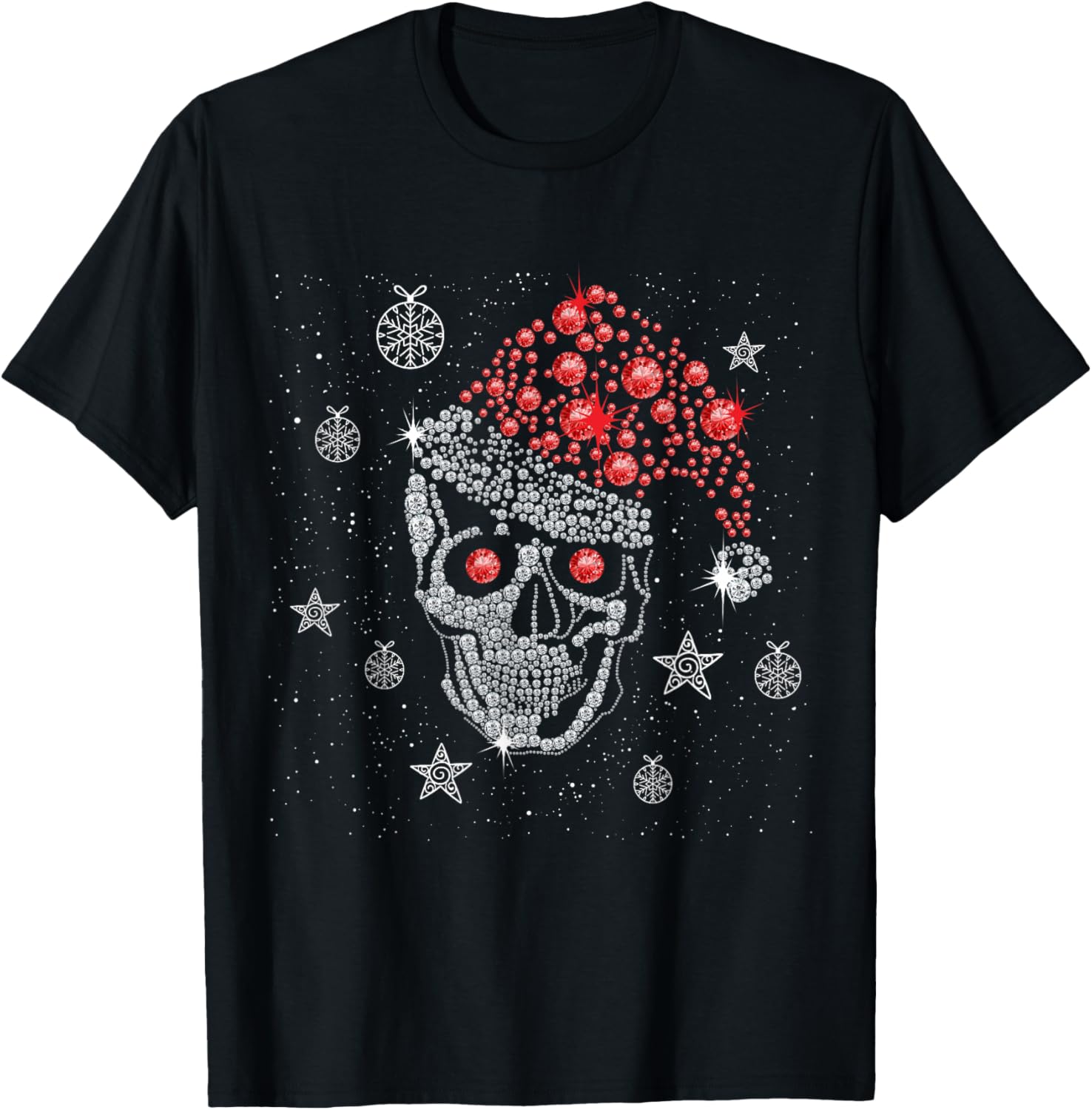 Sugar Skull with Santa Hat Tee Christmas Pajama Xmas Gifts T-Shirt XXXXL