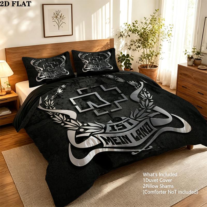Rammstein Bedding Quilt Set Quilt Cover Pillowcase Home Decoration Birthday Gift (1 * duvet cover + 2 * pillowcase, without core)