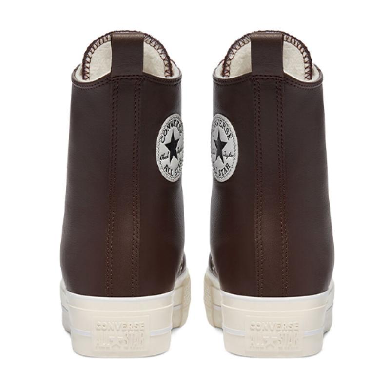 Converse Chuck Taylor All Star Synthetic Leather Comfortable Non-Slip Abrasion Resistant High Top Board Shoes Women's Brown